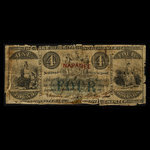 Canada, Bank of British North America, 4 dollars : January 1, 1856