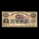 Canada, Union Bank of Newfoundland, 5 pounds : October 2, 1865