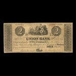 Canada, Union Bank, 2 dollars : July 14, 1838