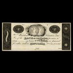 Canada, Bank of Canada, 2 dollars : January 1, 1822