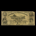 Canada, Commercial Bank of Canada, 1 dollar : January 2, 1857