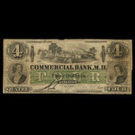 Canada, Commercial Bank of the Midland District, 4 dollars : May 2, 1854