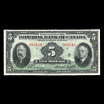 Canada, Imperial Bank of Canada, 5 dollars : November 1, 1934