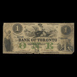 Canada, Bank of Toronto (The), 1 dollar : July 2, 1859