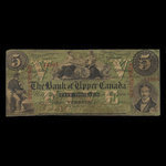 Canada, Bank of Upper Canada (York), 5 dollars : January 1, 1861