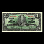 Canada, Bank of Canada, 1 dollar <br /> January 2, 1937