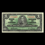 Canada, Bank of Canada, 1 dollar <br /> January 2, 1937