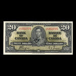 Canada, Bank of Canada, 20 dollars <br /> January 2, 1937