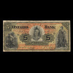 Canada, Ontario Bank, 5 dollars : June 1, 1888