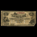 Canada, Commercial Bank of Canada, 5 dollars : January 2, 1857