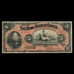 Canada, Home Bank of Canada, 5 dollars : March 1, 1920