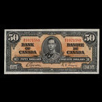 Canada, Bank of Canada, 50 dollars : January 2, 1937