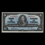 Canada, Bank of Canada, 5 dollars <br /> January 2, 1937