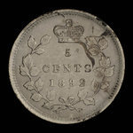 Canada, Victoria, 5 cents : 1892