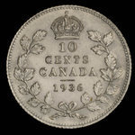 Canada, George V, 10 cents : 1936