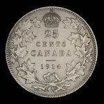 Canada, George V, 25 cents : 1914