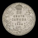 Canada, George V, 25 cents : 1936