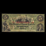 Canada, Bank of Upper Canada (York), 5 dollars : July 5, 1859