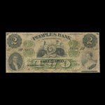 Canada, Peoples Bank of New Brunswick, 2 dollars : December 1, 1881