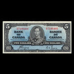 Canada, Bank of Canada, 5 dollars <br /> January 2, 1937