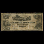 Canada, Commercial Bank of Canada, 5 dollars : January 2, 1857