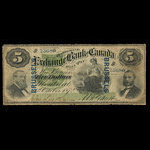 Canada, Exchange Bank of Canada, 5 dollars : October 1, 1872