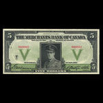 Canada, Merchants Bank of Canada (The), 5 dollars : November 1, 1919