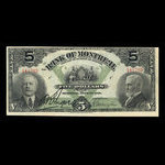 Canada, Bank of Montreal, 5 dollars : September 3, 1912