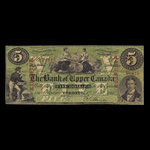 Canada, Bank of Upper Canada (York), 5 dollars : January 1, 1861