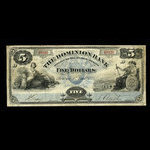 Canada, Dominion Bank, 5 dollars : January 1, 1881