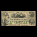 Canada, Bank of Toronto (The), 4 dollars : July 2, 1859