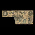 Canada, Bank of Toronto (The), 5 dollars : July 3, 1856