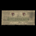 Canada, Bank of British North America, 5 dollars : December 1, 1862