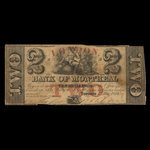 Canada, Bank of Montreal, 2 dollars : May 1, 1849