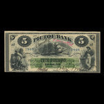 Canada, Pictou Bank, 5 dollars : January 2, 1874