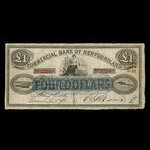 Canada, Commercial Bank of Newfoundland, 4 dollars : January 1, 1867