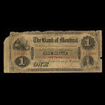 Canada, Bank of Montreal, 1 dollar : January 2, 1857