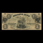 Canada, Molsons Bank, 1 piastre : October 1, 1855