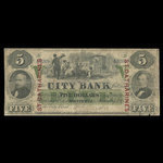 Canada, City Bank (Montreal), 5 dollars : January 1, 1857