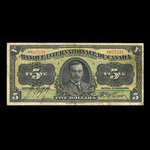 Canada, Banque Internationale du Canada, 5 dollars : October 2, 1911