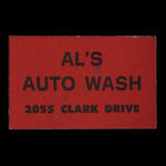 Canada, Al's Auto Wash, no denomination : 1977