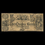 Canada, Quebec Bank, 5 dollars : November 1, 1852