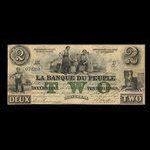 Canada, Banque du Peuple (People's Bank), 2 dollars : May 2, 1870