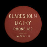 Canada, Claresholm Dairy, 1 quart, milk : 1969