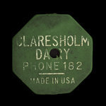 Canada, Claresholm Dairy, 1 pint, milk : 1969