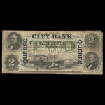 Canada, City Bank (Montreal), 2 dollars : January 1, 1857