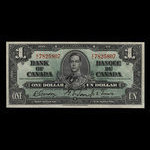 Canada, Bank of Canada, 1 dollar <br /> January 2, 1937