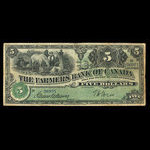 Canada, Farmers Bank of Canada, 5 dollars : September 1, 1908