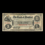 Canada, Bank of Montreal, 1 dollar : February 2, 1857