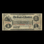 Canada, Bank of Montreal, 1 dollar : August 1, 1856